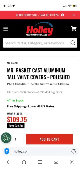 Mcc108t Motorchrome Chrome Tall Valve Covers For Big Block Chevy 396 427 454 502 Chevrolet Engines