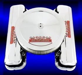 Mcc16667t Motorchrome Chrome Tall Valve Covers And Air Cleaner Combo Fits Big Block Chevy 396