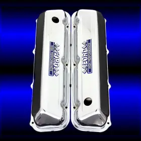 Mcc77 Motorchrome New Big Block 429 460 Valve Covers For Ford Engines Chrome With Emblems