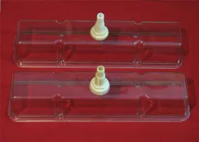 1495 Mr. Gasket Vintage Clear Vue Small Block Chevy Valve Covers