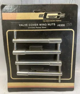 6306 Mr. Gasket Vintage Company Valve Cover Wingnuts Chrome Plated Steel Nos