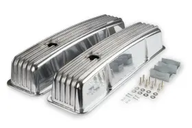 6855g Mr. Gasket Cast Aluminum Finned Valve Covers - Polished