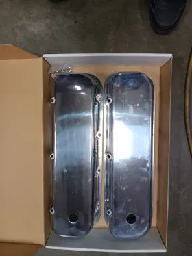 6858g Mr. Gasket Cast Aluminum Tall Valve Covers - Polished