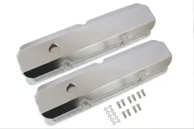 6872g Mr. Gasket Fabricated Aluminum Valve Covers - Silver Finish