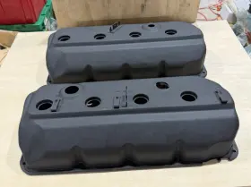 14141414 Nyrm 70-71 Hemi Valve Covers Black Wrinkle New Reproduction. Last Set 426 Cover
