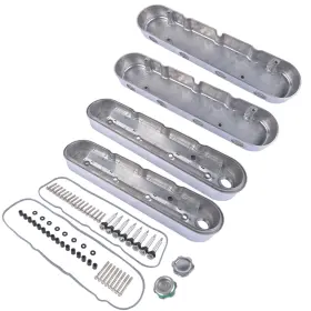 8082-2p Oe Quality 2x Polished Finish Finned Aluminum Valve Covers For Gm V8 Gen. Iii/iv 8082-2