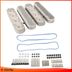 Ou11802971176836parts Outstanding-carparts Silver Ls Finned Cast Valve Covers Aluminum For Chevy Small Block Sb V8 293 325