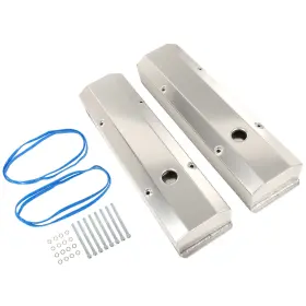 Pa17605ra839e Parautostore Fabricated Tall Valve Covers 1/4 Inch Billet Rail For Chevy 350 383 400 1958-86 Sbc