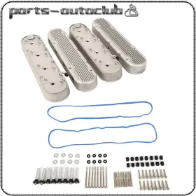 Adp1768360101s Parts-autoclub Silver Ls Finned Cast Aluminum Valve Covers For Chevy Small Block Sb V8 293 325