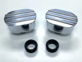 Hr0029 Pirate Mfg Hot Rod Oval Finned Polished Valve Cover Breather Kit With Grommet Sbc Bbc V8