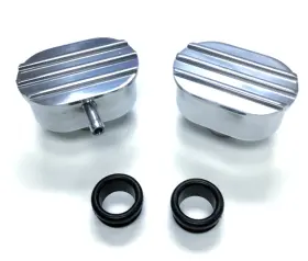 Hr0030 Pirate Mfg Hot Rod Polished Oval Finned Aluminum Pcv And Valve Cover Breather Kit With Grommet
