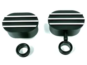 Hr0036 Pirate Mfg Hot Rod Black Oval Silver Finned Aluminum Pcv And Valve Cover Breather Kit