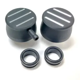 Hr0557 Pirate Mfg Hot Rod Black Ball Milled Aluminum Pcv And Valve Cover Breather Kit With Grommet