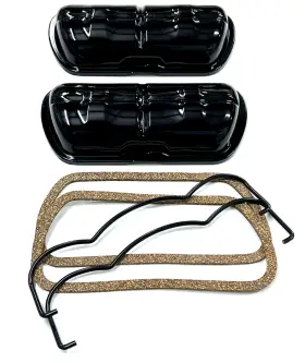 Kt-1532 Pirate Mfg Valve Covers Black With Bails And Gaskets For Vw T1 Bug T2 Bus T3 Ghia Thing