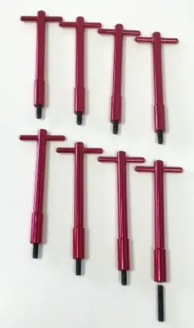 Ss6010-8 Pirate Mfg Muscle Car Red Anodized Aluminum Valve Cover T-bar Set Of 8