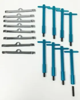 Ss6011-8k Pirate Mfg Blue Anodized Aluminum V8 Valve Cover T-bar With Chrome Spreaders Set Of 8 Ss6011-8k Pirate Mfg Blue Anodized Aluminum V8 Valve Cover T-bar With Chrome Spreaders Set Of 8