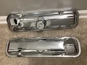 Pontiac 389 3 4 Vintage Gto 1963 - 1966 Chrome Valve Covers 64-65 Oem With Ac Cap Nice