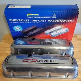 141-142 Proform 037995861422 Gm Chevy Chevrolet Valve Covers Bowtie Logo Polished Chrome 141-142 Proform 037995861422 Gm Chevy Chevrolet Valve Covers Bowtie Logo Polished Chrome