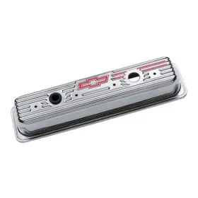 141-105 Proform S/b Fits Chevy Bowtie Valve Covers Chrome Ribbed