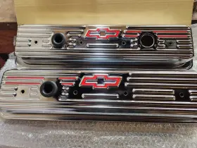 141-107 Proform Steel Center Bolt Short Valve Covers Sb Chevy Chrome For 87 And Up
