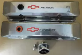 141-117 Proform Gm/proform Sb Chevy Bowtie Valve Covers Polished Aluminum Baffles 141-117 Proform Gm/proform Sb Chevy Bowtie Valve Covers Polished Aluminum Baffles