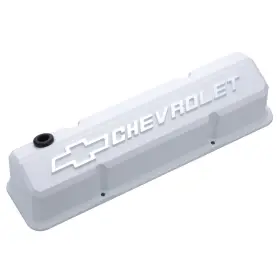 141-935 Proform For Valve Covers Slant-edge Tall Die Cast White With Raised Bowtie Logo Sb 141-935 Proform For Valve Covers Slant-edge Tall Die Cast White With Raised Bowtie Logo Sb