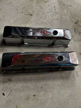 91017110 Proform Speedway Bow Tie Aluminum Valve Covers Fits Small Block Chevy