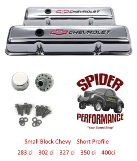 Sp141899a Proform 1971-1986 Chevrolet Small Block Valve Covers Bowtie Chrome Short-low Profile Kit