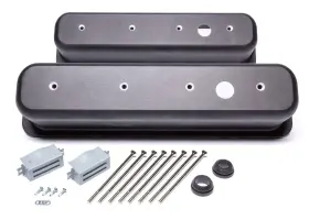 R6146-1bk Racing Power Co-packaged - Black Aluminum Sbc Valve Covers Center