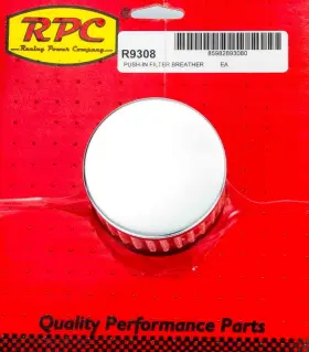 R9308 Racing Power Co-packaged - Chrome Push In Breather Without Shield 3in Tall