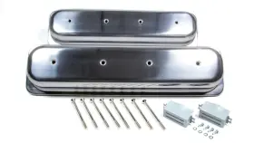 R6036 Racing Power Company Short Plain Polished Aluminum Valve Cover For Small