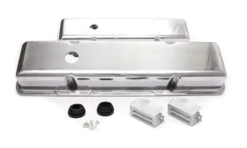 R6131-2 Racing Power Company R6131 2 Short Plain Polished Aluminum Valve Cover For