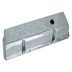 R6131x Racing Power Company Short Flame Polished Aluminum Valve Cover For