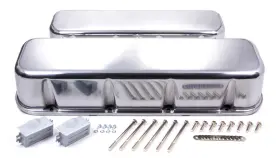 R6230-1 Racing Power Company R6230 1 Tall Plain Polished Aluminum Valve Cover For Big