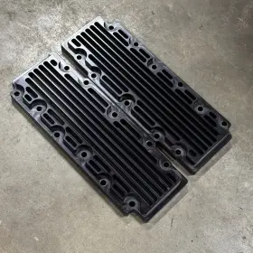 M16-blk Rennline Porsche 911 Billet Aluminum Valve Cover Pair Black 1965-1994