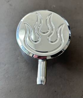 Rpc R6000x Polished Aluminum Flamed Valve Cover Breather Round With Pcv