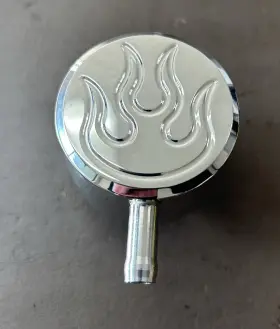 R6000x Rpc Polished Aluminum Flamed Valve Cover Breather Round With Pcv