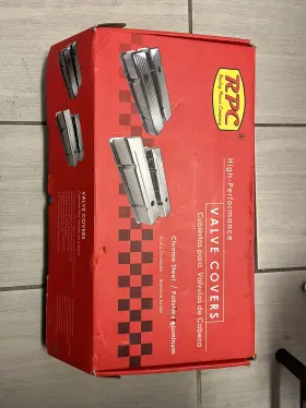 R6336 Rpc Sb Chevy Cast Aluminum Valve Covers With Logo - Black