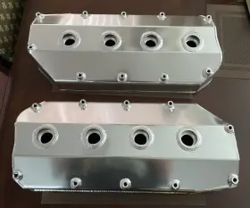 R6346pol Rpc New Alum Fabricated Valve Covers 1966-71 Mopar 426 Street Hemi Chrysler Dodge