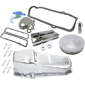 R9216k Rpc Small Block Chevy Chrome Dress-up Kit Includes Steel Valve Covers Ti