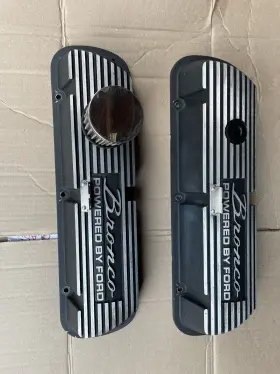 6a582-b Scott Drake Aluminum Valve Covers Black With Bronco Power