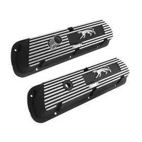 6a582-co Scott Drake Aluminum Valve Covers Cougar Logo Pair