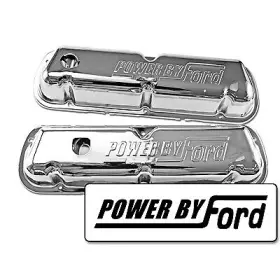 C8oz-6a582-c Scott Drake Chrome Valve Covers With Powered By Ford Logo C8oz-6a582-c Scott Drake Chrome Valve Covers With Powered By Ford Logo