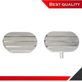 Sv27500 Shopvertex Polished Aluminum Finned Oval Air Valve Cover Breather Combo With Pcv