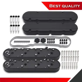 Sv27554 Shopvertex Ls Aluminum Valve Covers With Coil Mounts Suits Chevy Ls1 Ls2 Ls3 Ls6 Ls7 Black