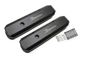 273-360 Sniper 890003b Fabricated Aluminum Valve Cover Pair Black For 64-91 Chrysler Sb