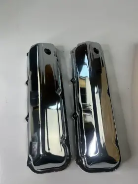 429-460 Spc 8542 1968-1978 Big Block Ford V-8 Chrome Valve Covers Inch Blems Bb #8542