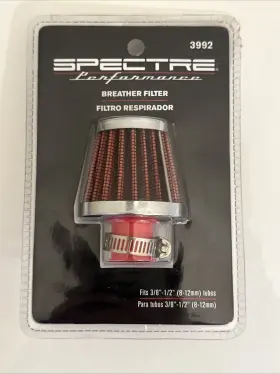 3992 Spectre Performance Breather Crankcase Vent Filter 10mm Flg. 2 Inch Od Fits 3/8 To 1/2