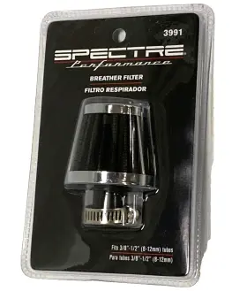 Spe-3991 Spectre Performance Universal Valve Cover Filtered Breather Black