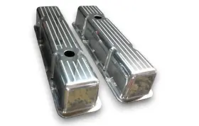 Speedmaster Outlet 840136539544 Chevy Sbc 350 Polished Aluminum Ball Milled Valve Covers - Tall With Hole